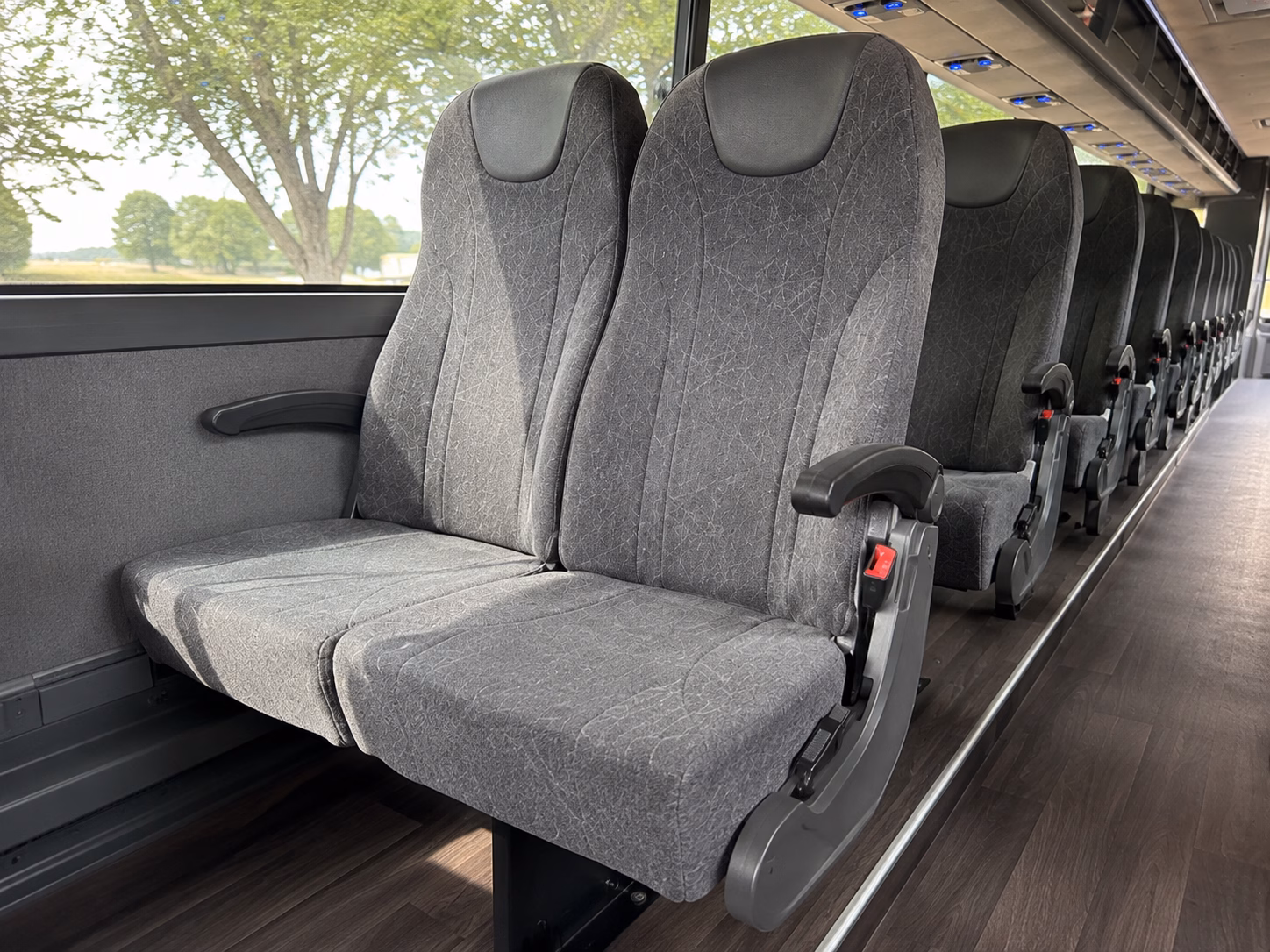 56 passenger charter bus inside