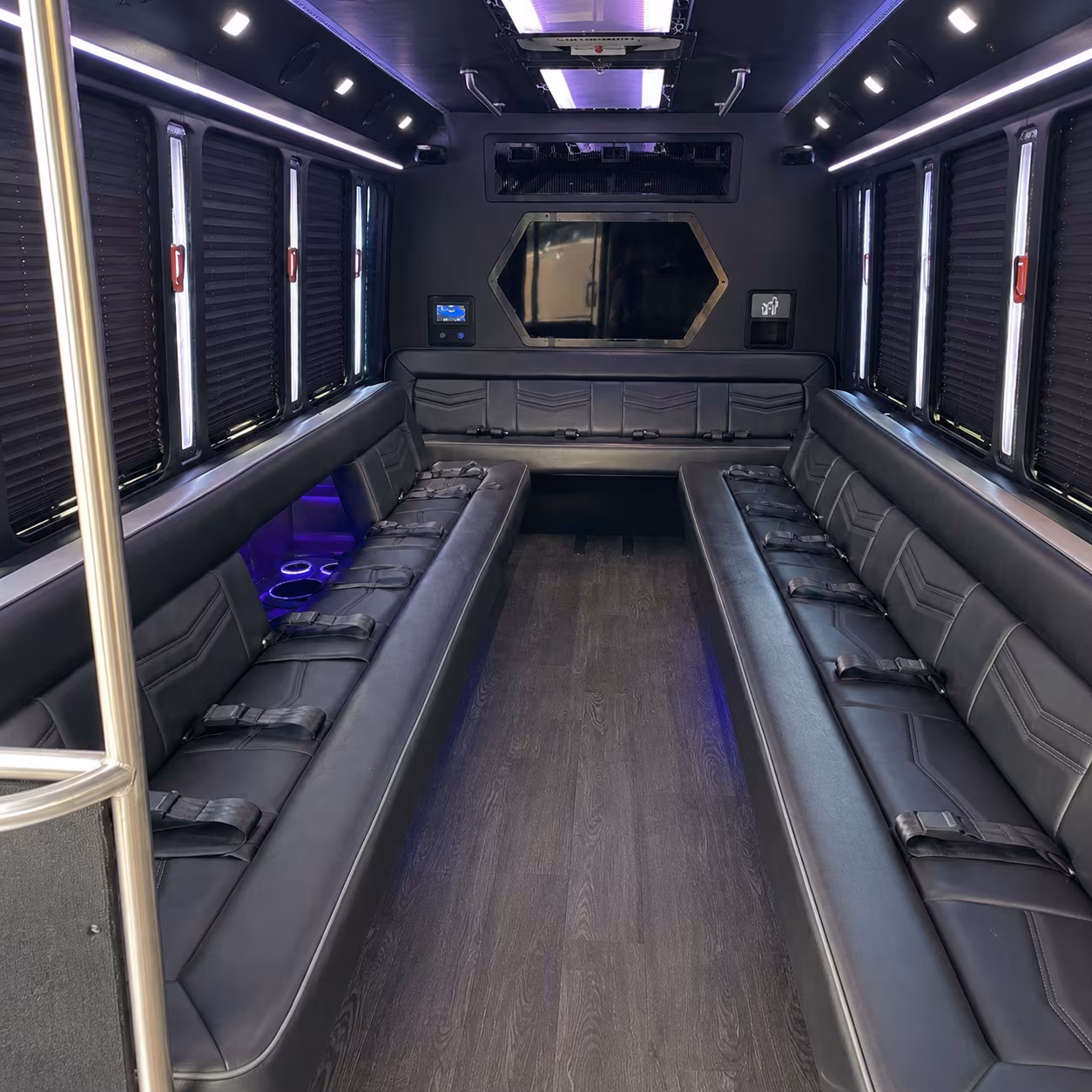 atlanta 18 passenger party bus interior