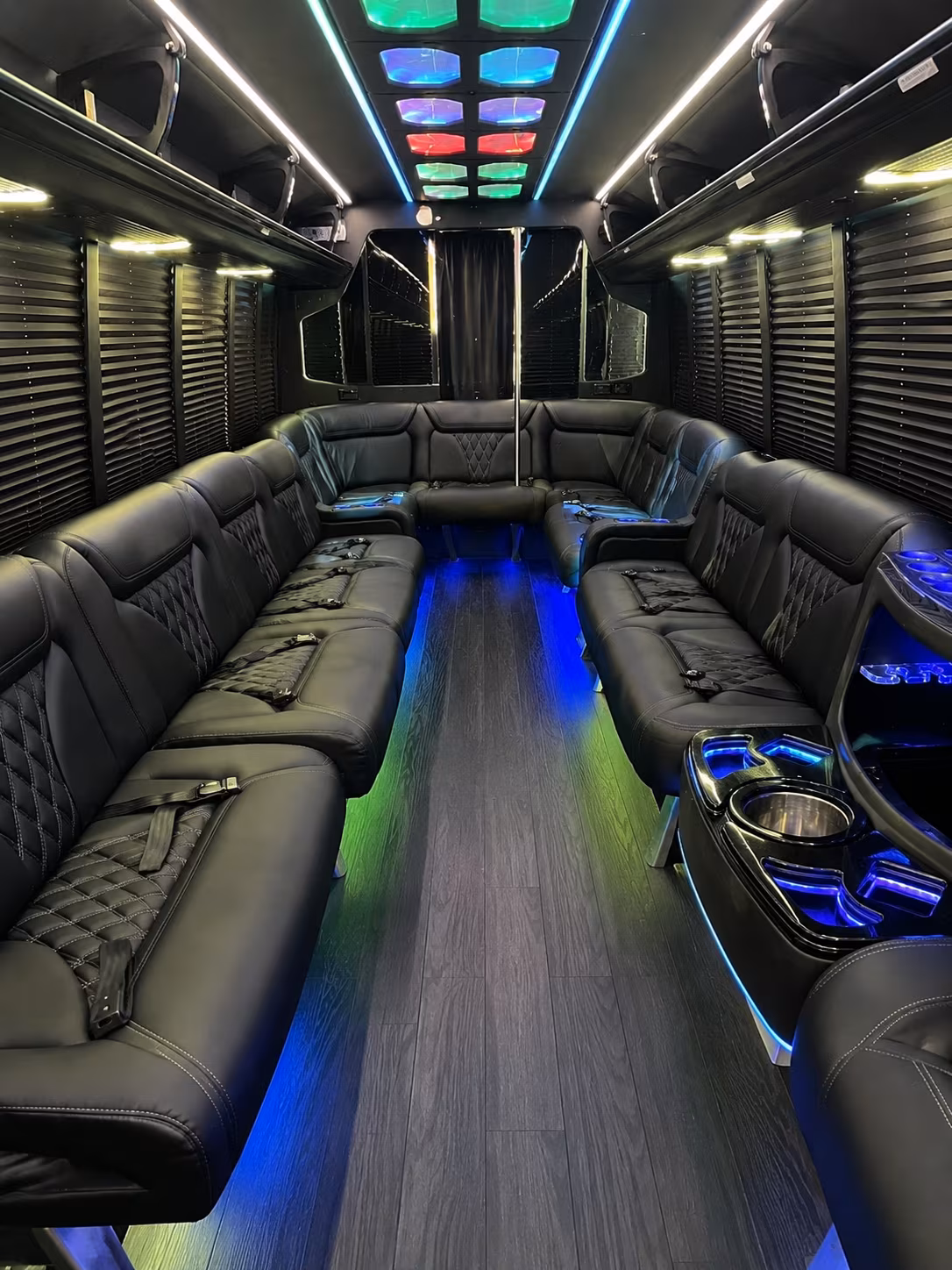 atlanta 20 passenger party bus interior