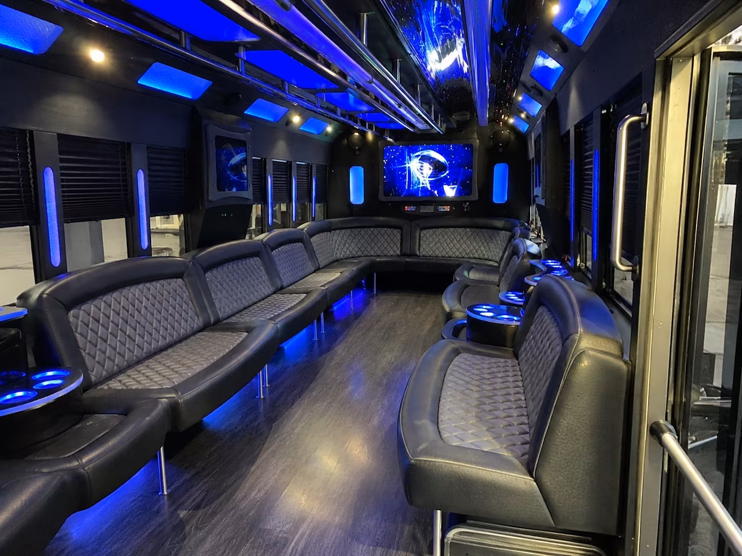 atlanta 28 passenger party bus interior