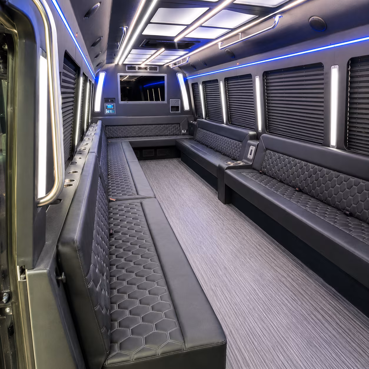 atlanta 40 passenger party bus interior