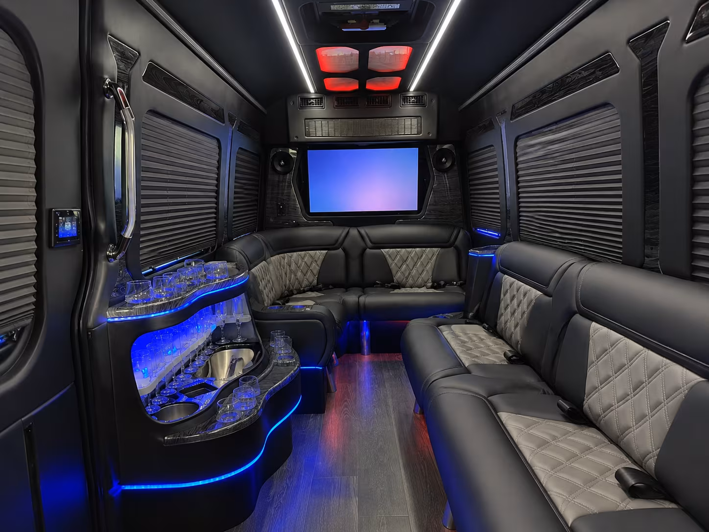 atlanta 50 passenger party bus interior